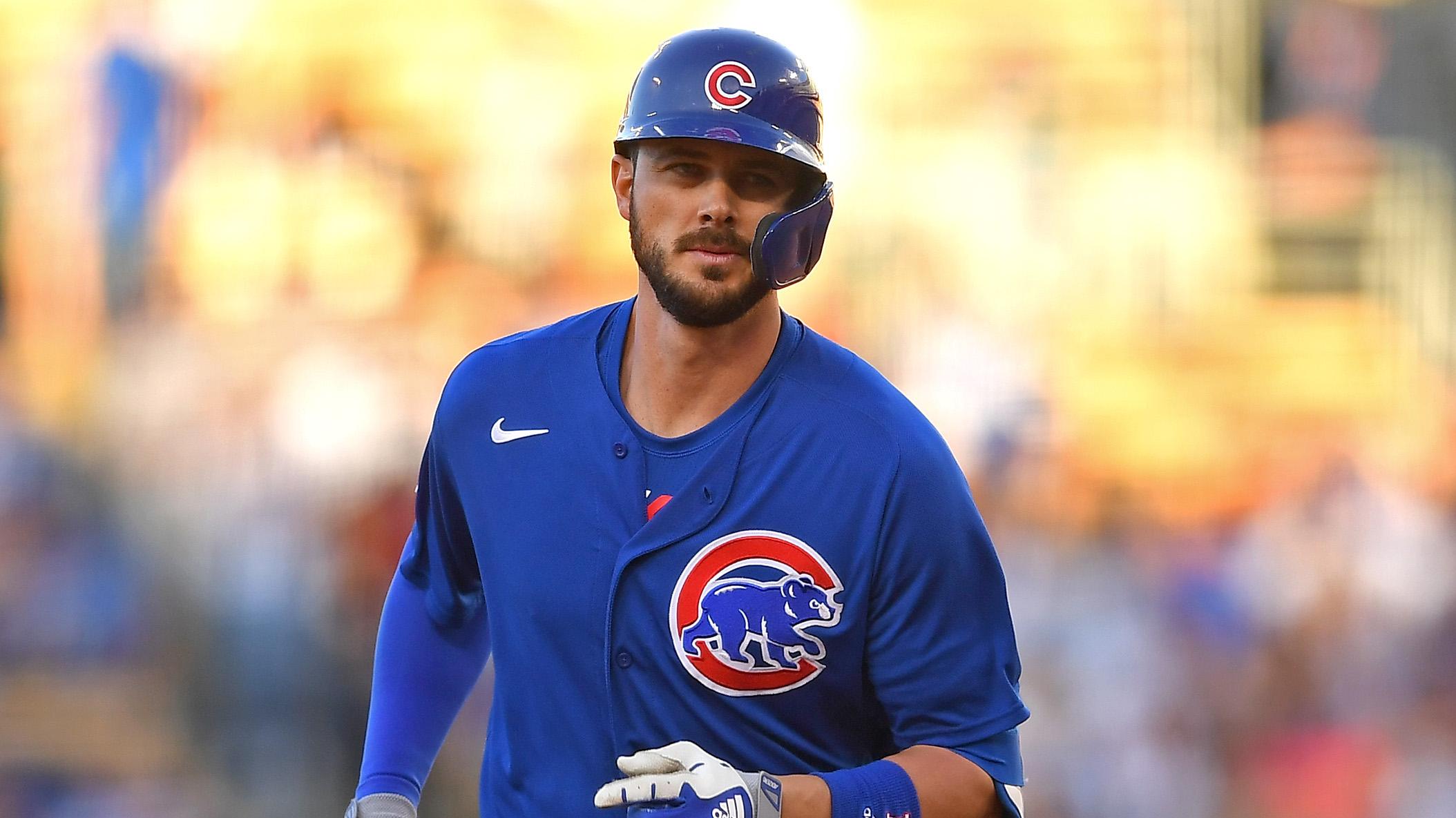 Jun 25, 2021; Los Angeles, California, USA; Chicago Cubs third baseman Kris Bryant (17) rounds the bases after hitting a solo home run in the first inning of the game against the Los Angeles Dodgers at Dodger Stadium. / Jayne Kamin-Oncea-USA TODAY Sports