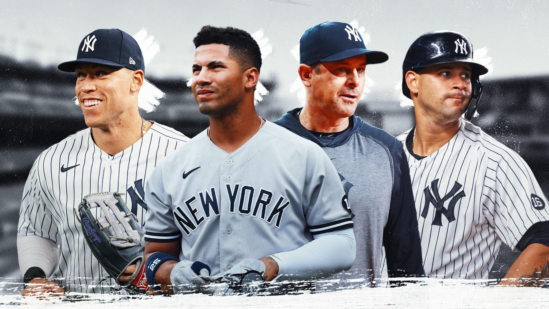 Aaron Judge, Gleyber Torres, Aaron Boone and Gary Sanchez / USA TODAY Sports/SNY Treated Image